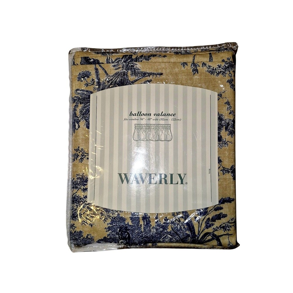 Waverly La Petite Ferme Blue Yellow Rooster Toile French Rooster Valance 1 Ea